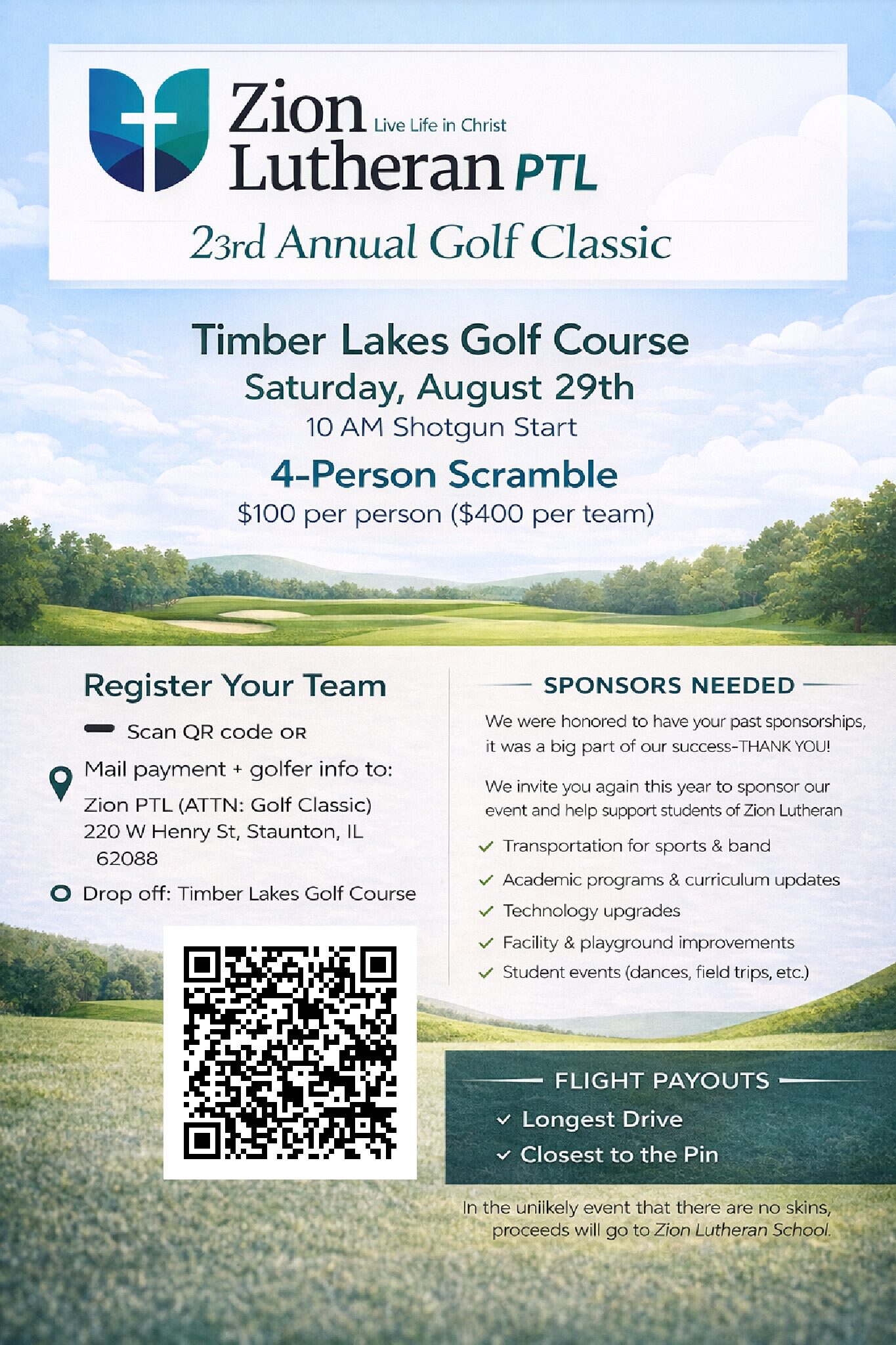 Join Us for the Zion PTL 23rd Annual Golf Classic